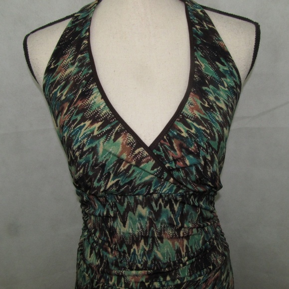 AGB Dress Halter Size 6 Stretch Multi Color USA - Picture 6 of 8